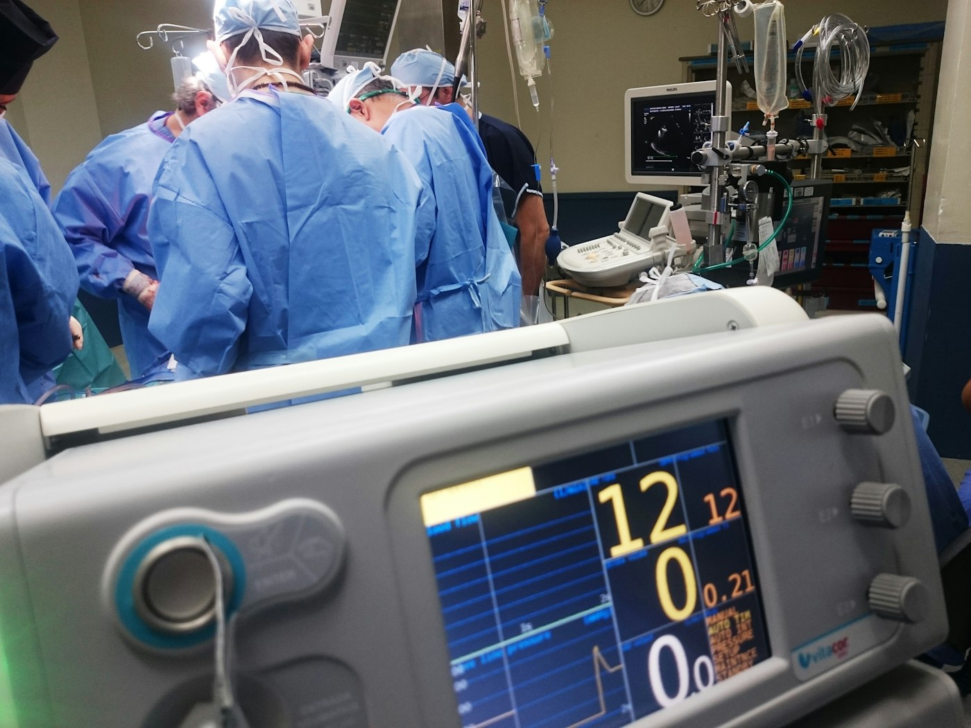 Clinical team at work in a hospital